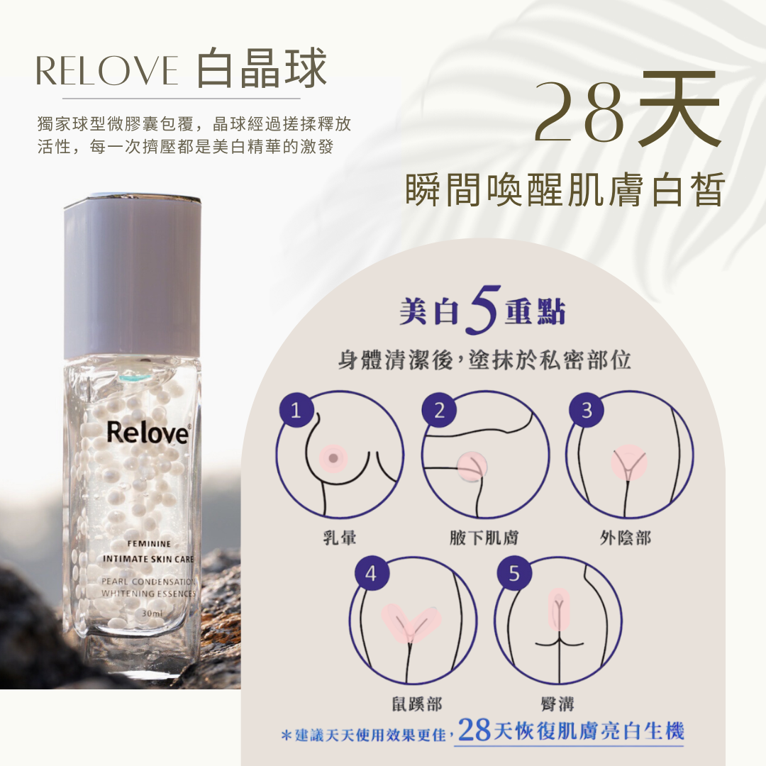 Relove 淨柔白桃 - 私密美白賦活晶球凝露 30ml
